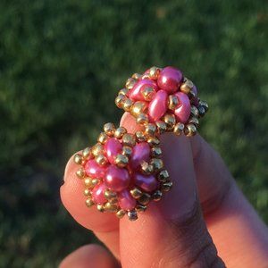 Vintage Rose Flower Earrings